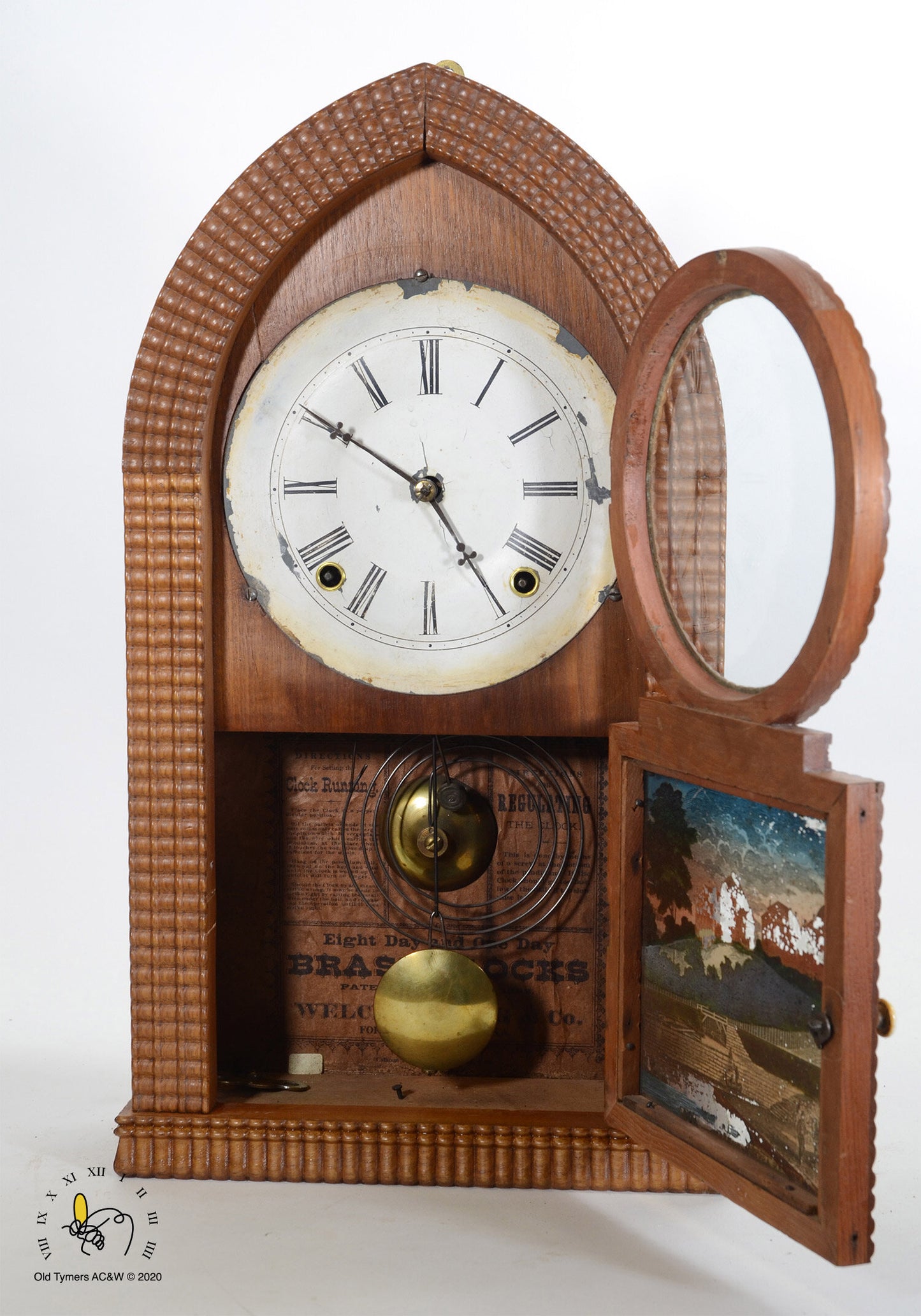 Welsh Beehive Ripple Front Mantel Clock