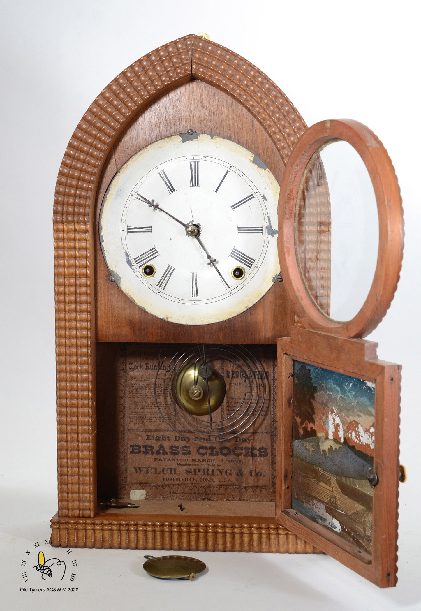 Welsh Beehive Ripple Front Mantel Clock