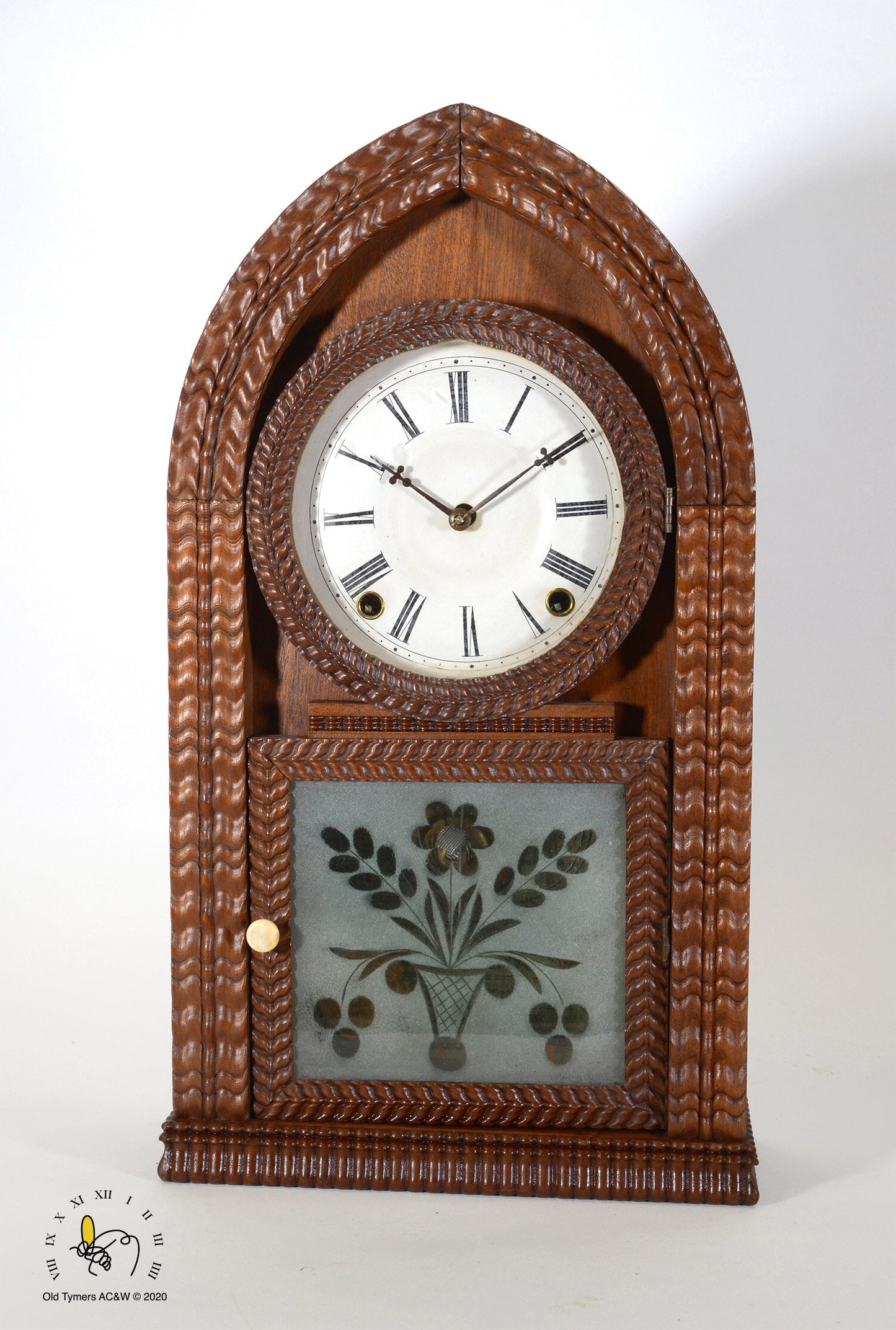 J.C. Brown Beehive Ripple Front Mantel Clock