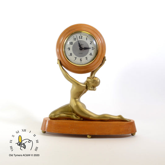 "Golden Goddess" Mantel Clock by Snider Clock Company