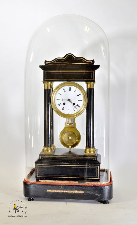French Empire 30 Day Portico Mantel Clock
