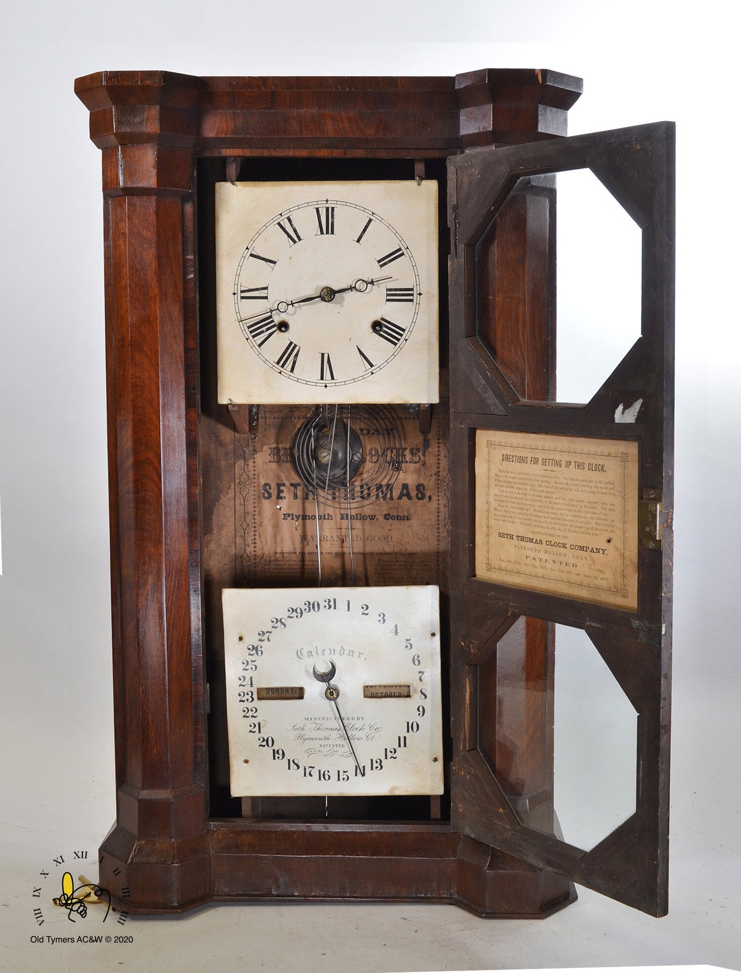 Seth Thomas Parlor #1 Calendar Walnut Mantel Clock